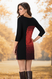 Esmeralda Contrast Sweater Dress : Red / L