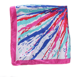 Abstract Splash Print Satin Scarf: Orange