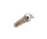 Double point 7 chakras pencil pendant Rose Quartz