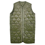 Quilted Padded Long Zipper Vest: IVY / One Size