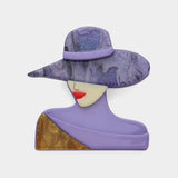 Lavender Lady in Hat Pin Brooch