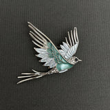 Flying Swallow Bird Enamel Brooch: C