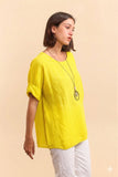 Yellow Top with Necklace