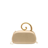 Spiral Handle Oval Evening Clutch: BK