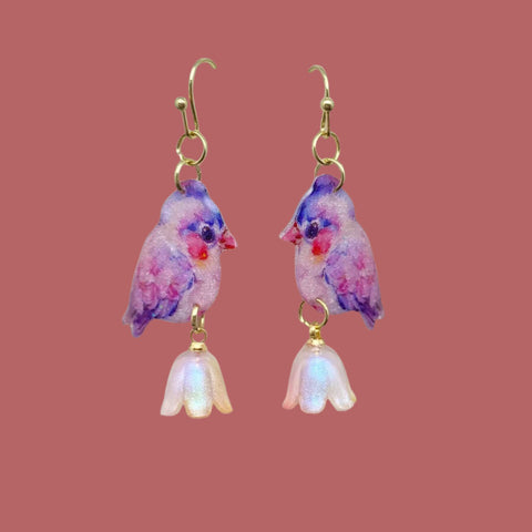 Lilac Robin Earrings