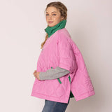 Pink and Green Quilted Poncho