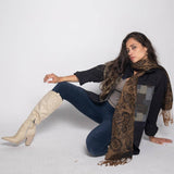 Women’s Floral Paisley Fringe Scarf – 4 Colors: Blue