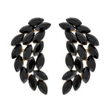 Marquise Gem Leaf Cluster Wing Earrings : Royal Blue