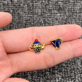 Enamel Tea Cup & Teapot Asymmetric Ear Studs: B