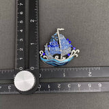 Blue Sailboat Brooch