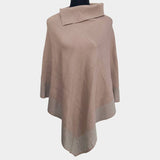 Bling Border Solid Neck Poncho
: BK-J