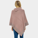 Bling Border Solid Neck Poncho
: BK-J