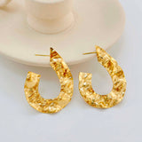 Hammered Gold Hoop Earrings