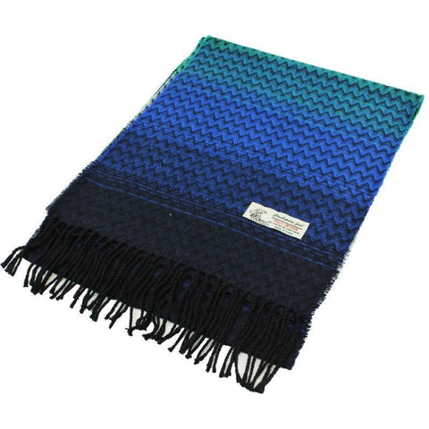CM65-4 - One Dozen Multi Blue Cashmere Feel Scarves