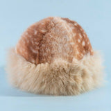 Deer Fawn Print Marled Fur Trim Bucket Hat: PK