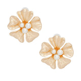 Flora Gold and Pearl Flower Earrings