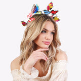 Butterfly Ribbon Closure Headband : Multi-Colored