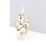 Marquise Crystal Cluster Stretch Ring: Gold Orange