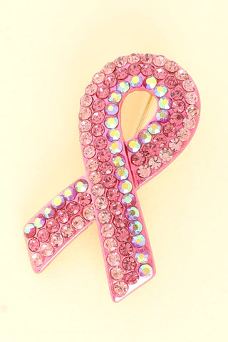 Breast Cancer Awareness Pink Ribbon Brooch Pin