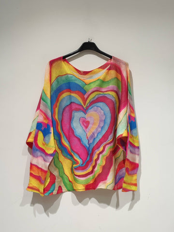 PESS PRINT PE25 RAINBOW HEART: Multicoloured / T(36-42)