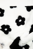 Fuzzy Fur Flower Print Infinity Scarf: WH