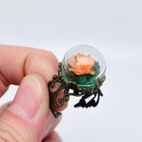 Colorful Baby's Breath Dried Flowers Classical Ring - PDF: Yellow