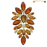 Floral Geo Shape Jeweled Cluster Brooch Pin : Multi-Colored