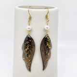 Colorful Double Butterfly Wings Dangle Earrings: Pearl-Light Green