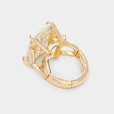 Rectangle Crystal Stretch Ring: MULTI