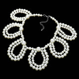 Pearl Beaded Collar Bib Necklace