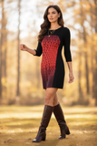 Esmeralda Contrast Sweater Dress : Red / S