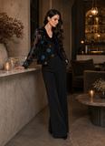 BS2502 - Velvet Polka Dot Mesh Moto Jacket : XL