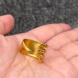 Creative Palm Design 18K Gold Plated S.Steel Ring - FGS: 7#
