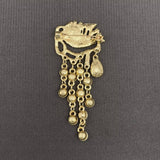Rhinestone Fringe Eye Brooch