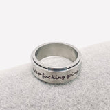 "Keep Fucking Going" Rotatable Stainless Steel Ring: Black / 9