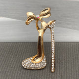 Rhinestone High-heeled Brooch