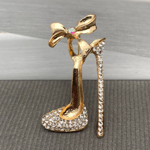 Rhinestone High-heeled Brooch