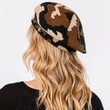 Camo Knit Beret Hat