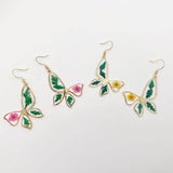 Narcissus & Ferns Butterfly Pressed Flowers Earrings