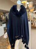 CP23112 Snow Flurry Cape w/Faux Fur Trim: 04 D Red