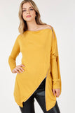 Asymmetrical Mustard Tunic 
