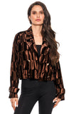 L3694-2 – Chocolate Gloss Cropped Blazer: M