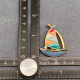 Sailboat Enamel Brooch
