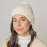 Women's Solid Color Peal Knitted Beanie Hat: LAV / One Size