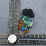 Girl Wearring Turban Acrylic Brooch: Wine red