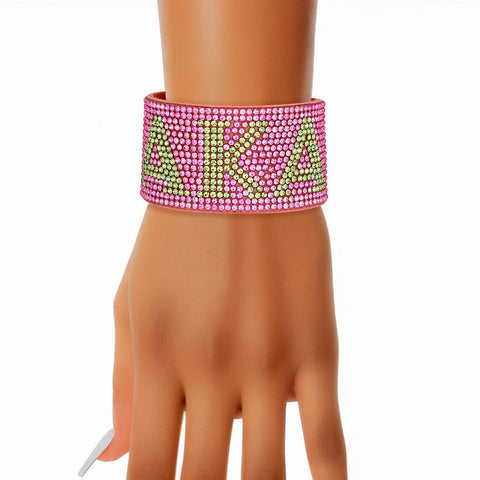 AKA Sorority Pink Rhinestone Magnetic Bracelet