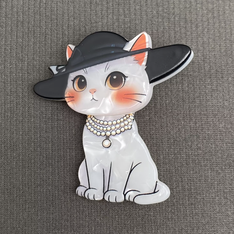 Acrylic Cat Brooch - MIO73953: B