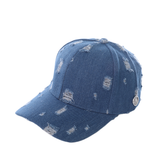 Medium Distressed Denim Baseball Cap