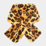 Leopard Pattern Faux Fur Pull Through Scarf