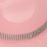Pave Rhinestone Chain Fedora Hat: BK